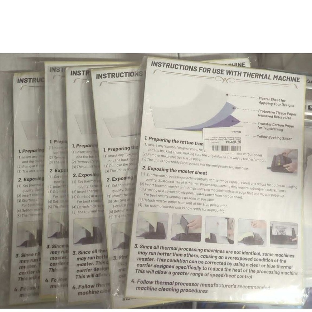 Tattoo Transfer Paper 4 Layer Thermal Stencil Paper A4 Size for Tattooing 5 Pack